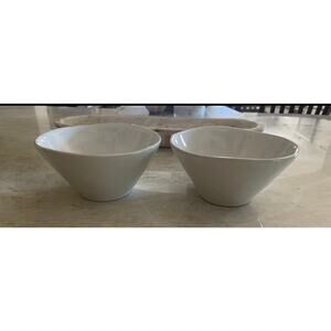 Crate & Barrel white bowls set of two 6-1/4”